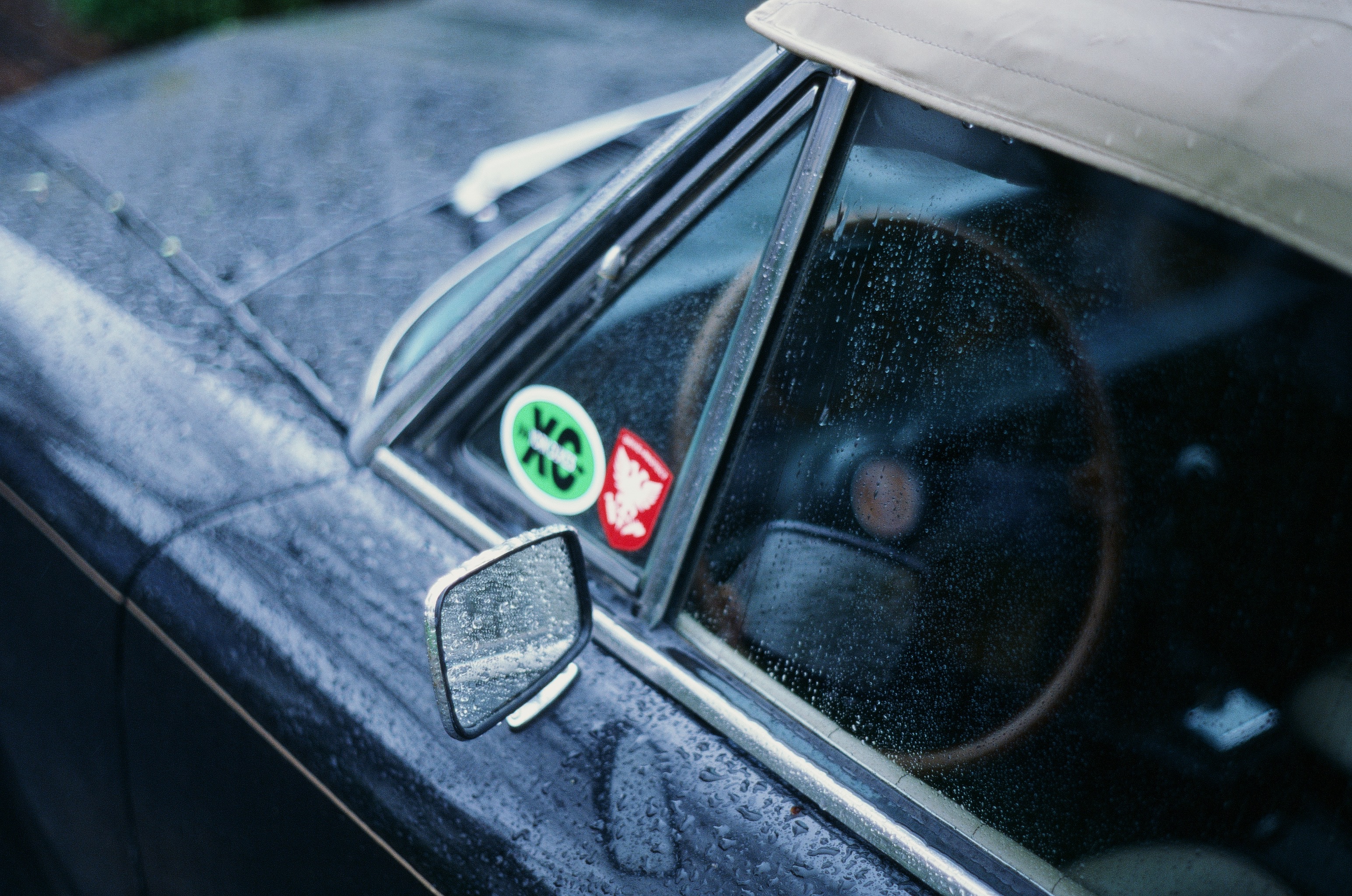 My Fiat 124 in the rain - Pentax K1000