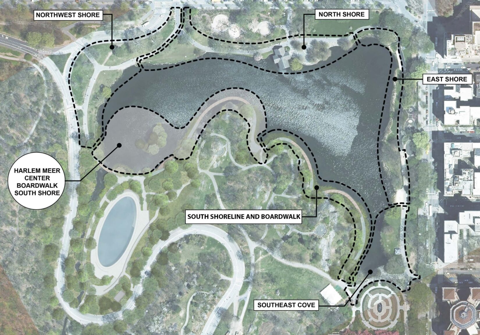 Harlem Meer Shoreline Phase Wise Marking