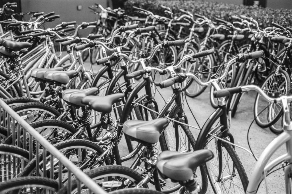 Bikes at Stanford University. Stand-development 60 min in Rodinal 1:100.