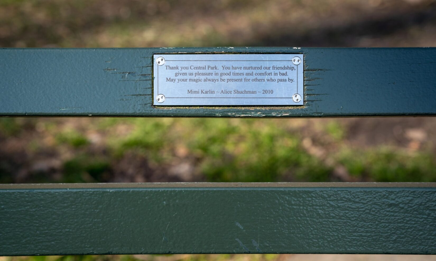 Park Bench Plaque The Lake 20200302 08314
