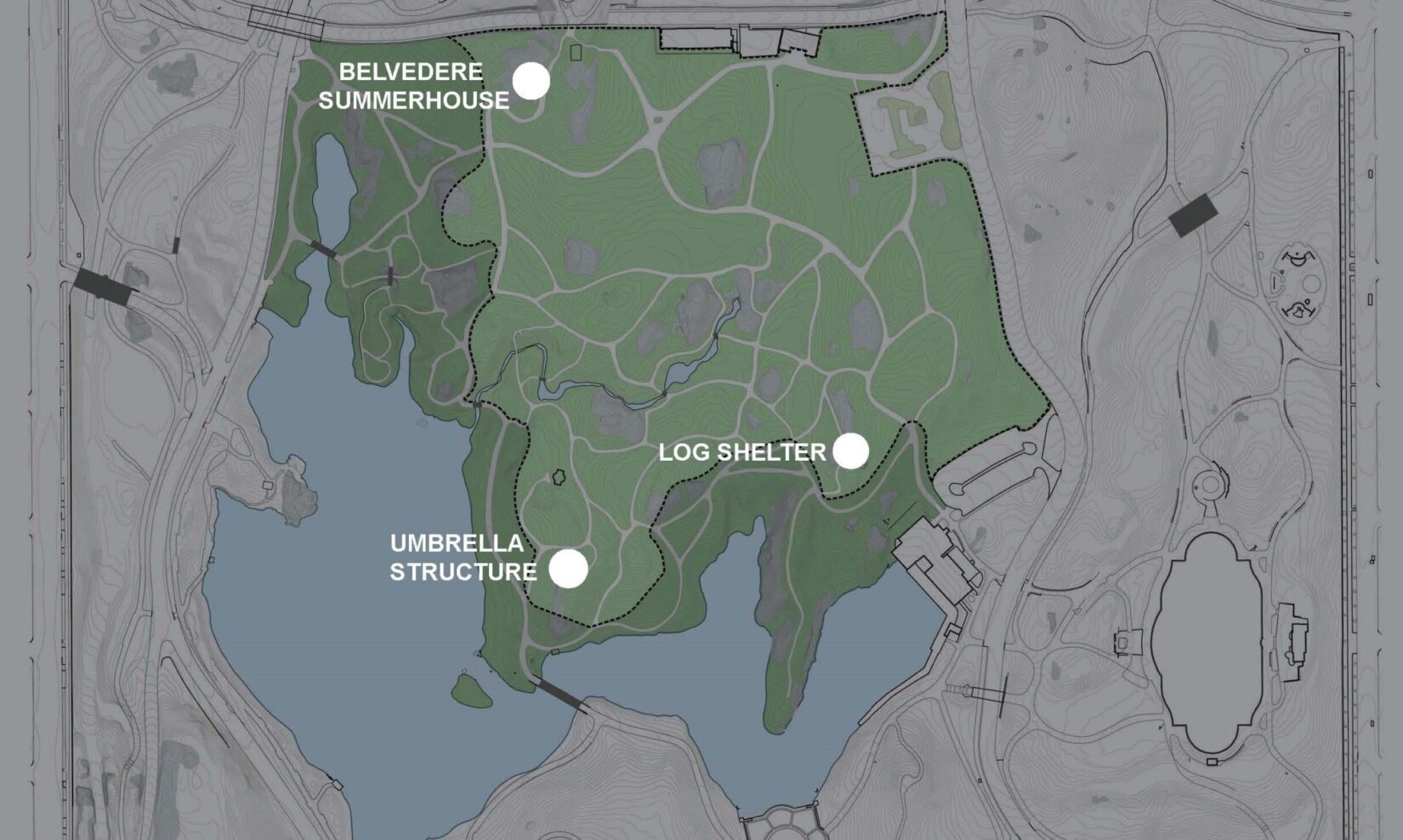 Map of The Ramble in Central Park