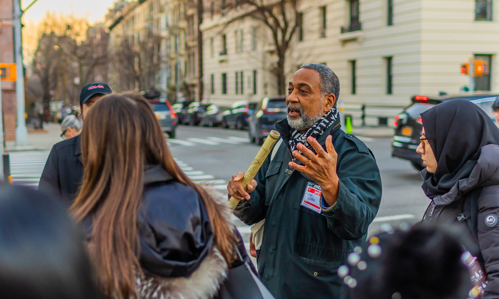 Central Park Conservancy staff member giving a Seneca Village Tour in New York City