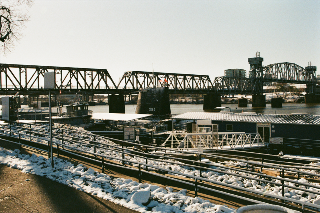 USS Razorback & USS Hoga. Nikon F3HP, Nikkor 35mm f1.4, Kodacolor +1.